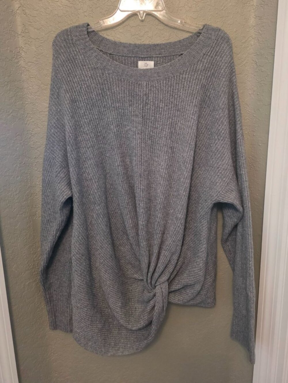 Offline Aerie Gray Oversized Twist Knot Front Asymmetrical Pullover Sweater XXL